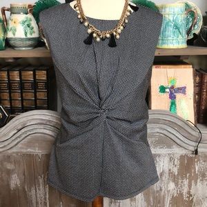 Ann Taylor Black and Grey Blouse, XL
